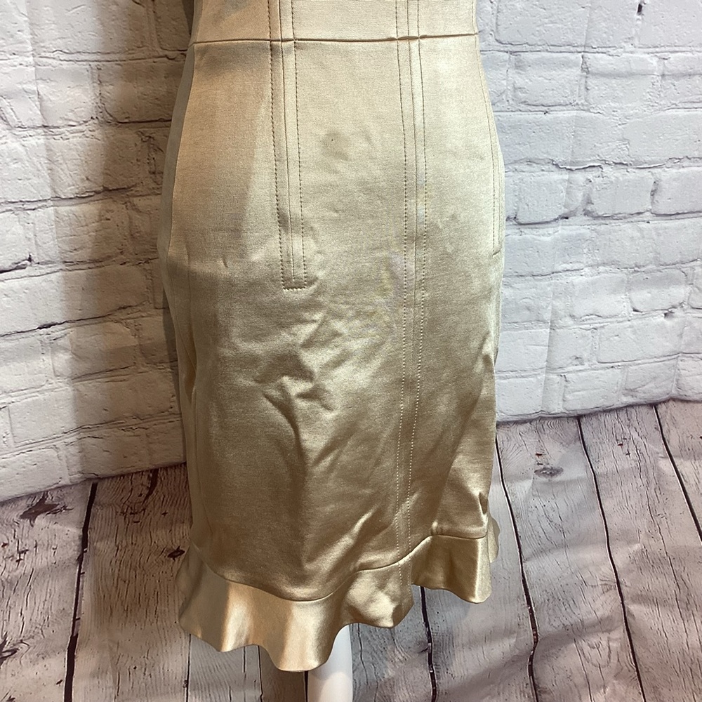 STELLA MCCARTNEY STRAPLESS KNEE LENGTH DRESS CHAMPAGNE NWT SZ MED - Picture 10 of 14